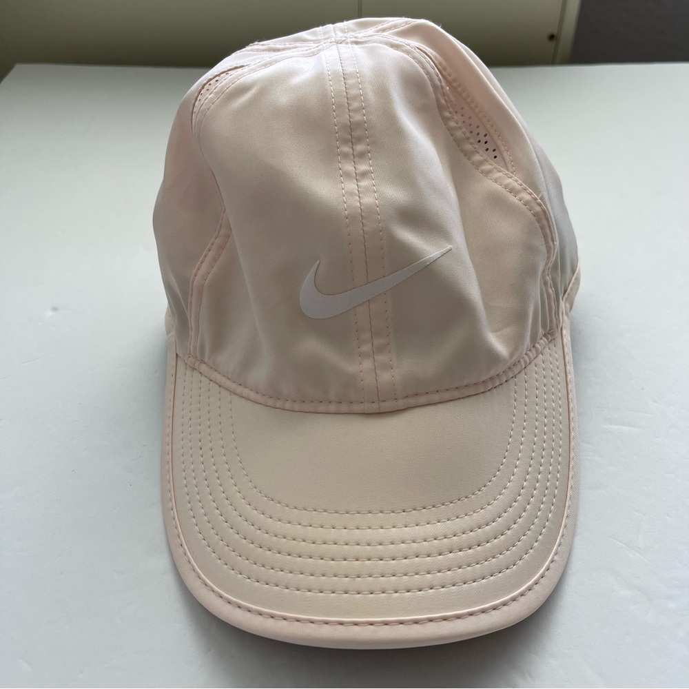 Nike Logo Featherlight Dri-Fit‎ Adult One Size Light Peach Adjustable Cap